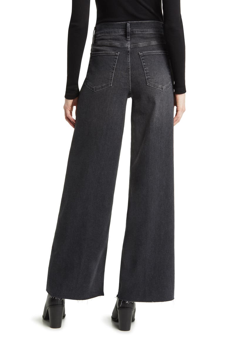Le Slim Palazzo Raw Hem High Waist Wide Leg Jeans, Alternate, color, MURPHY