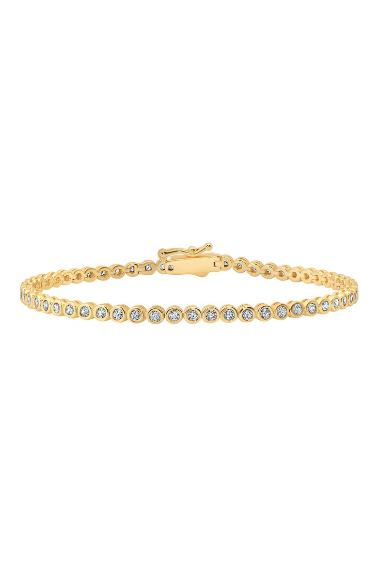 Round Cubic Zirconia Bracelet, Main, color, 18KYG/ CLEAR STONE