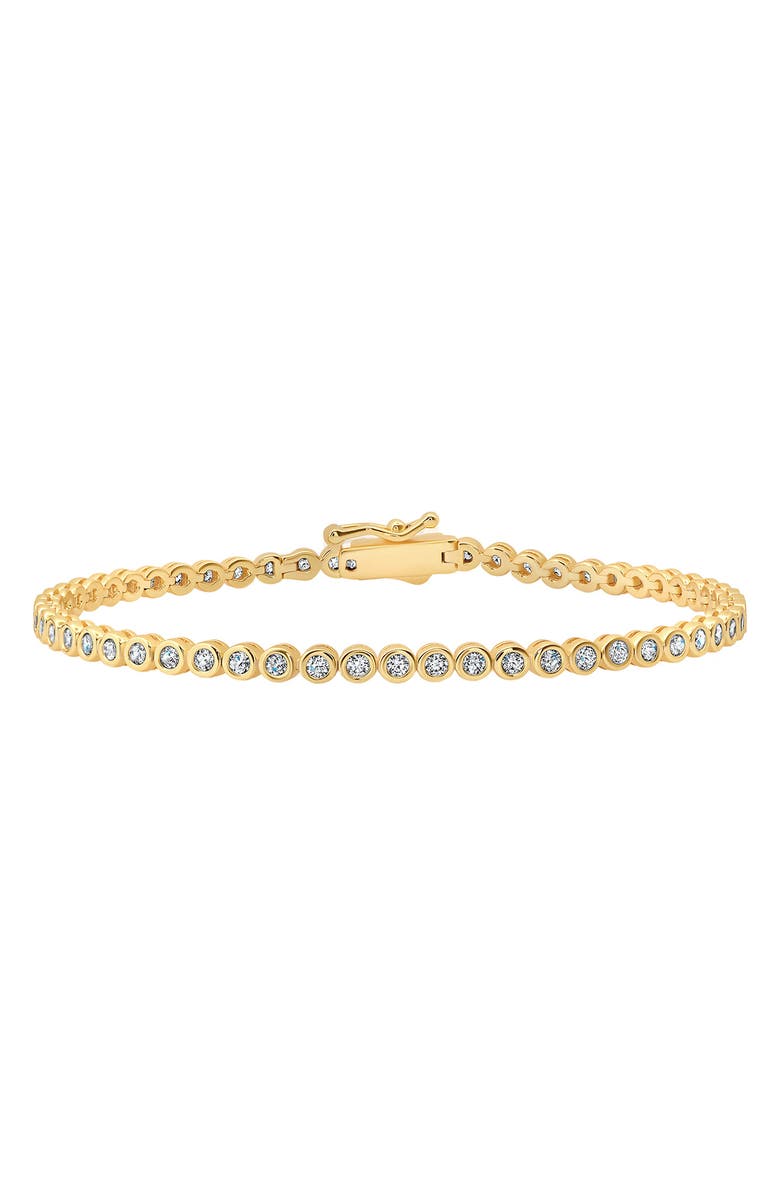 Crislu Round Cubic Zirconia Bracelet, Main, color, 18Kyg/ Clear Stone