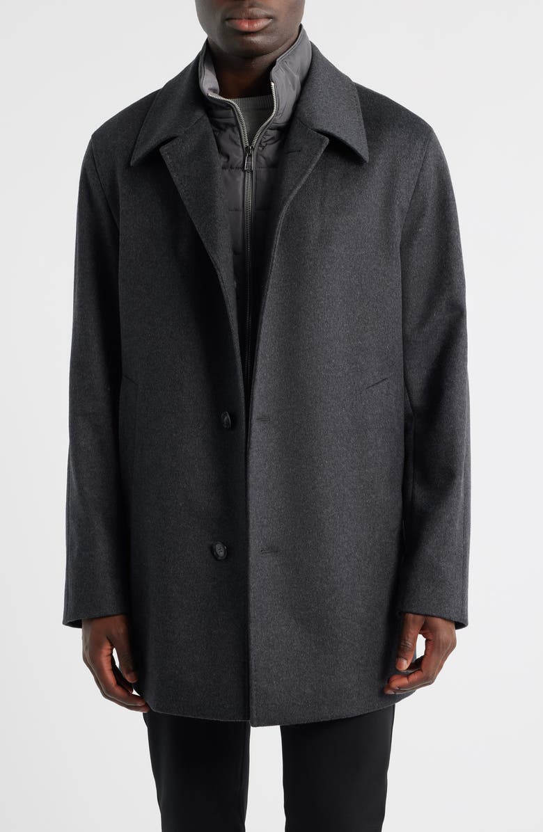 BOSS Clark Wool Blend Bib Jacket, Main, color, Medium Grey