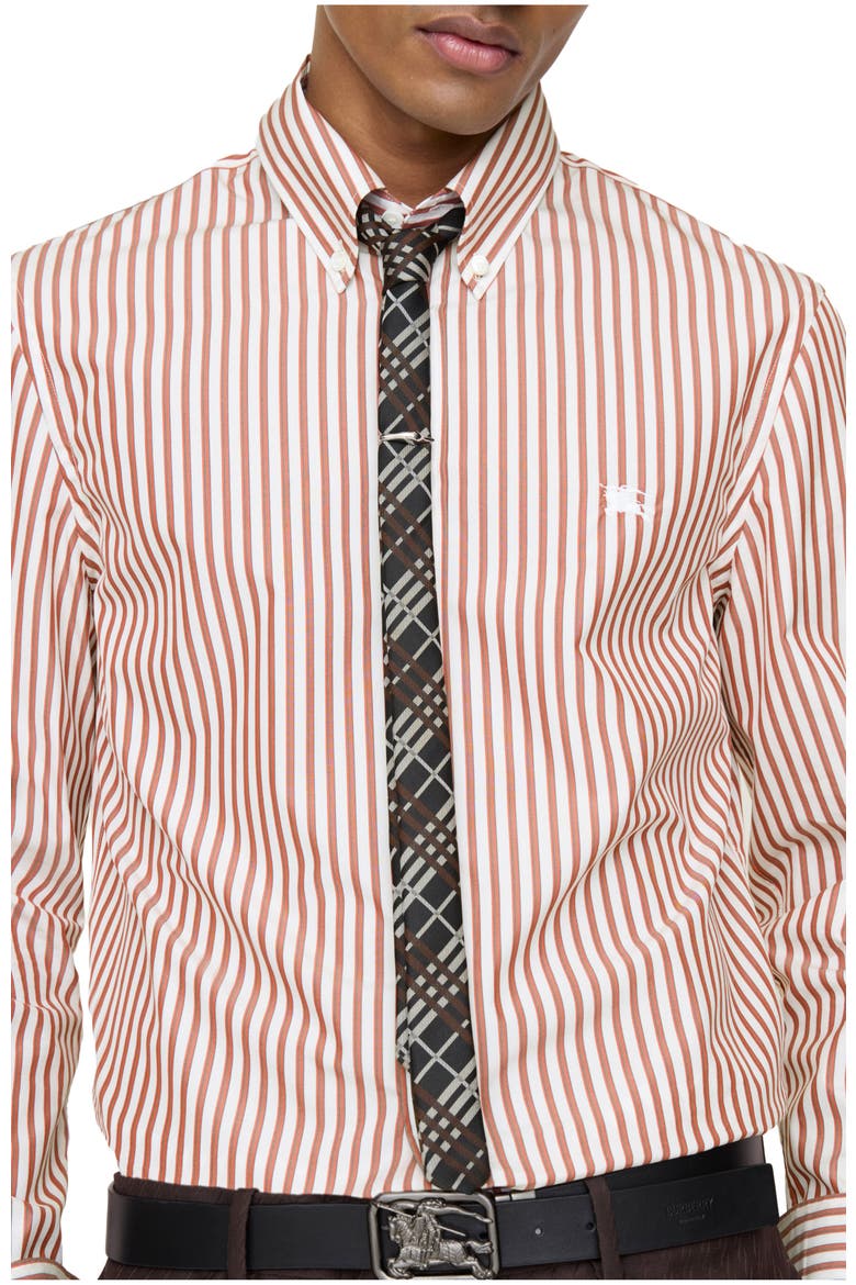 Skinny Check Silk Tie, Main, color, Sandstone beige