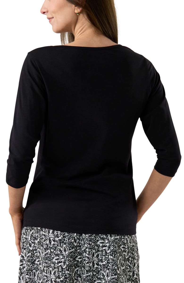 UV Skinz 3/4 Sleeve Scoop Neck R&R Tee, Alternate, color, Black