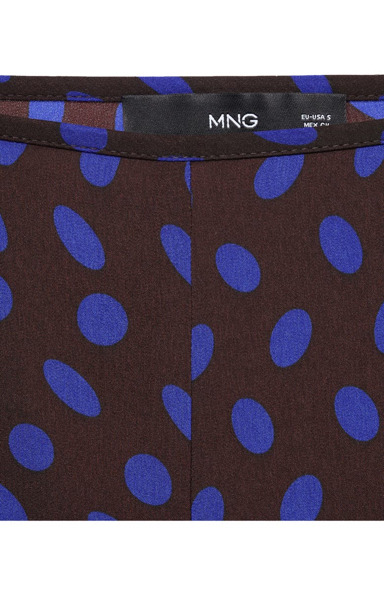 MANGO Polka Dot Flare Leg Pants, Alternate, color, Brown