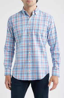 Peter Millar Chambly Crown Lite Check Performance Button-Down Shirt