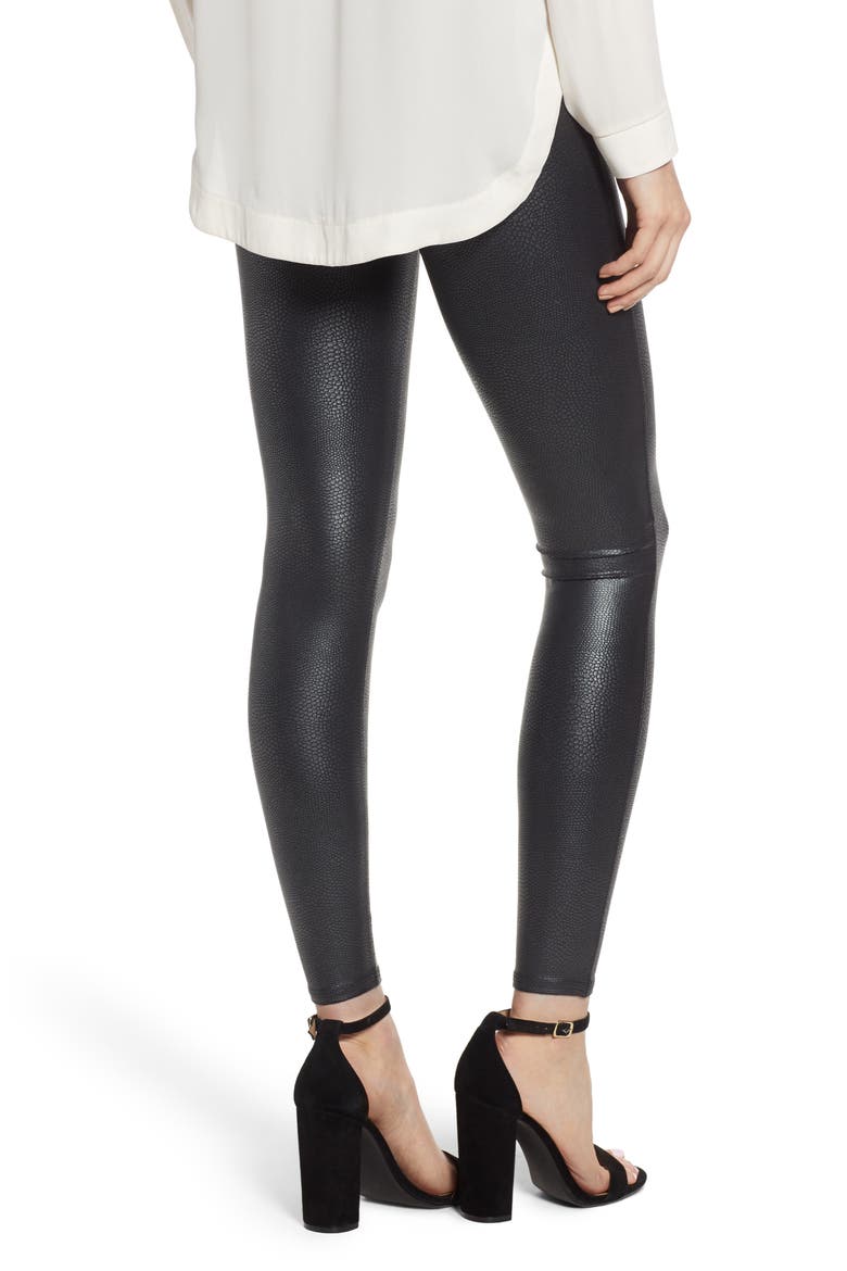 Pebbled Faux Leather Leggings, Alternate, color, PEBBLE GREY