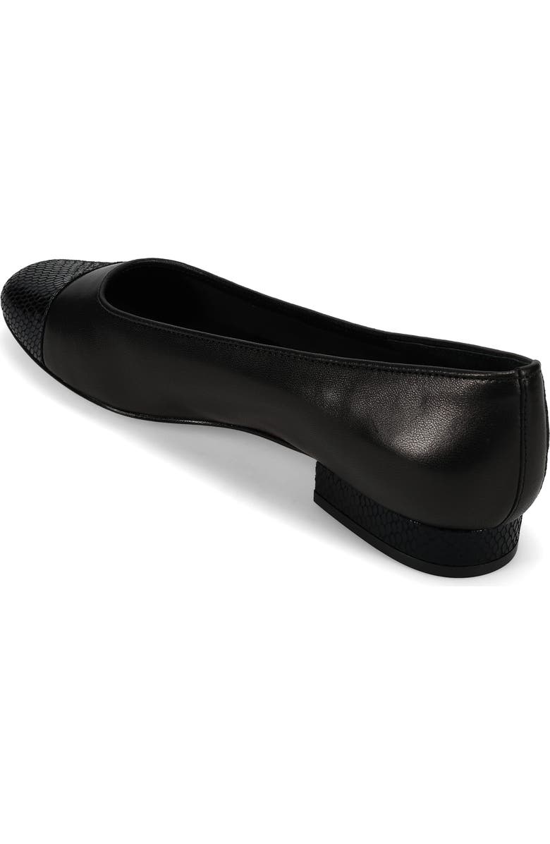 VANELi Cap Toe Flat, Alternate, color, Black Leather