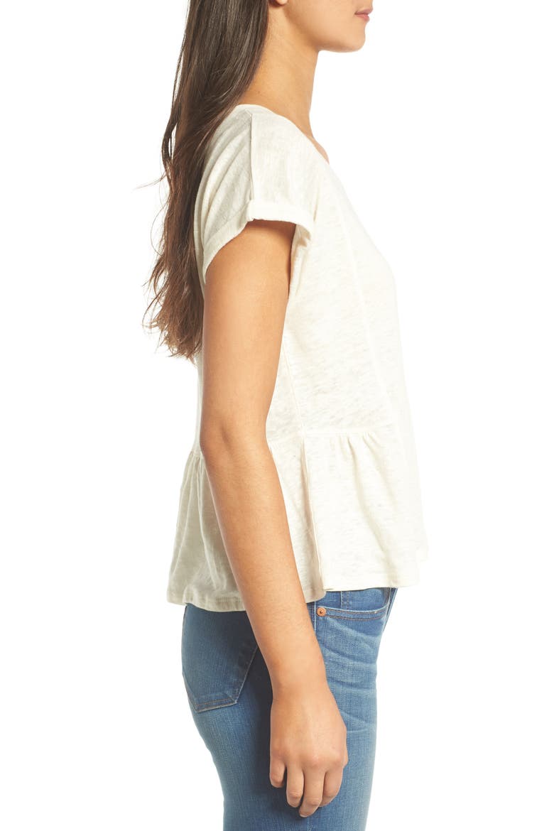 Modern Linen Gather Top, Alternate, color, ANTIQUE CREAM