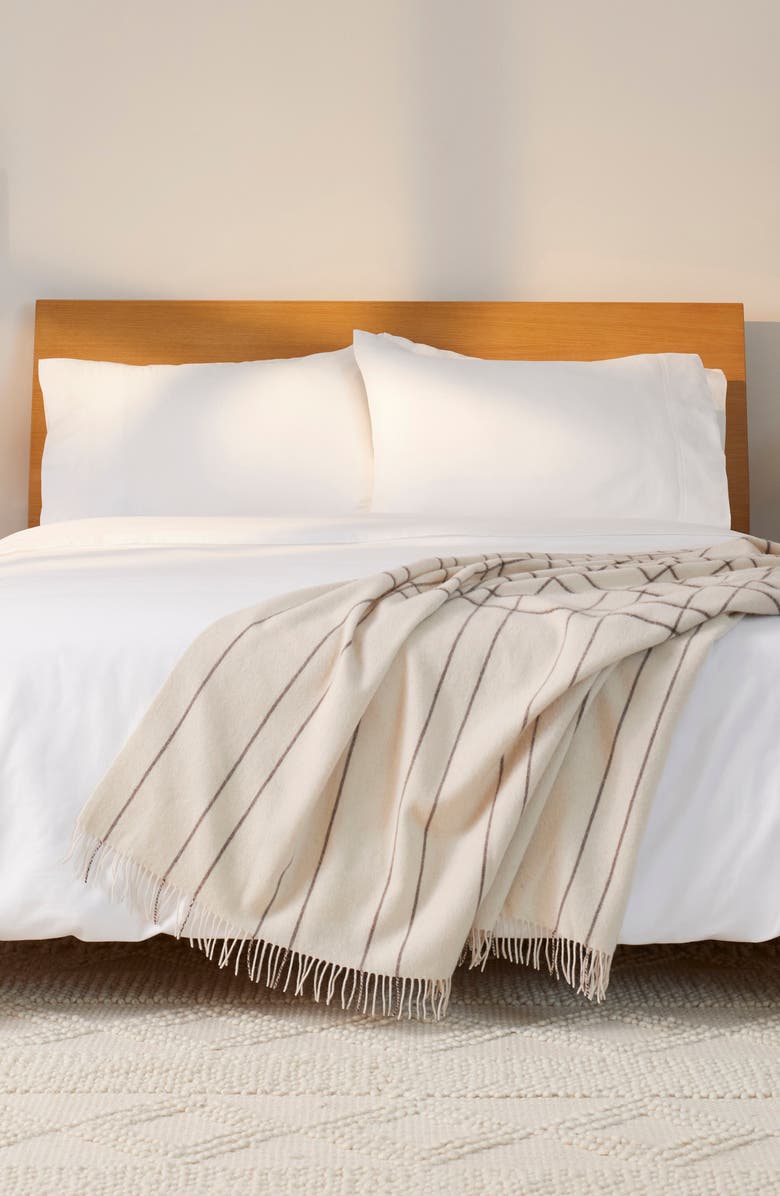 Casper Plaid Wool Throw Blanket, Alternate, color,