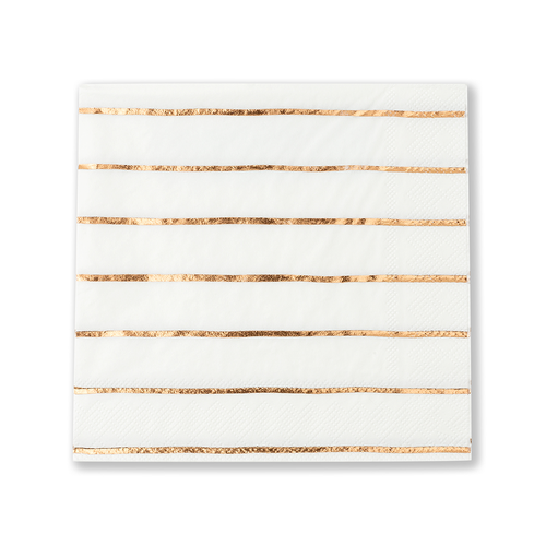 Daydream Society Frenchie Striped Large Napkins In Rose Gold