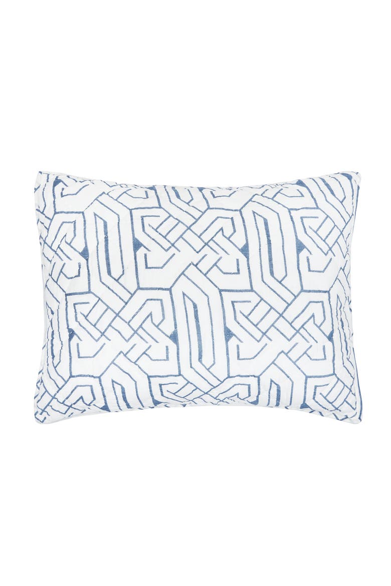 Marlowe Storm Geometric Cotton Standard Pillow Sham 20" x 26", Main, color, White