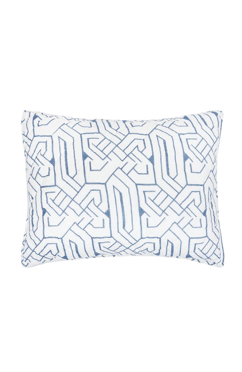 ELISABETH YORK 20" x 26" Marlowe Storm Geometric Cotton Standard Pillow Sham, Main, color, White