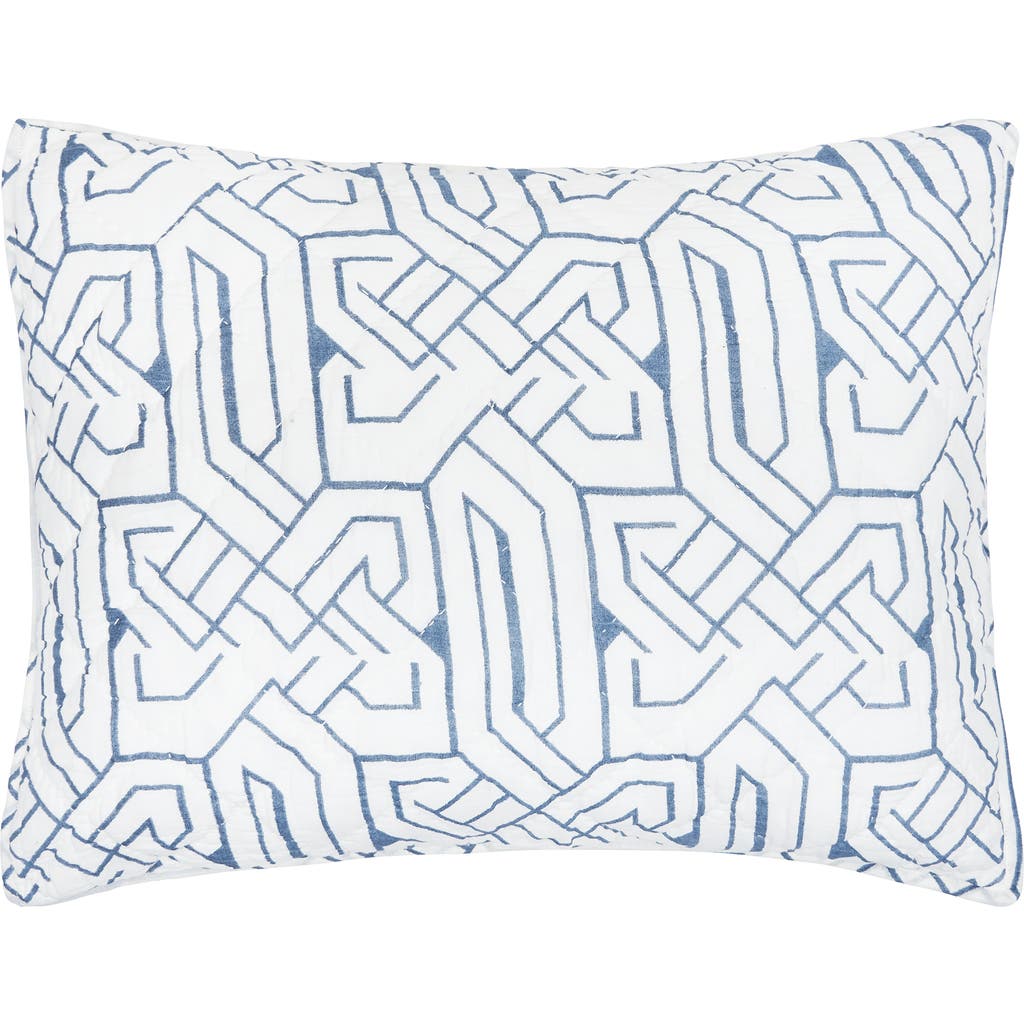 Elisabeth York 20" X 26" Marlowe Storm Geometric Cotton Standard Pillow Sham In White