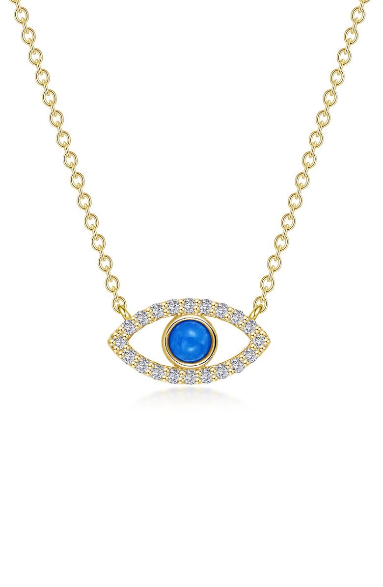 Lafonn Reconstituted Turquoise Evil Eye Necklace, Main, color,