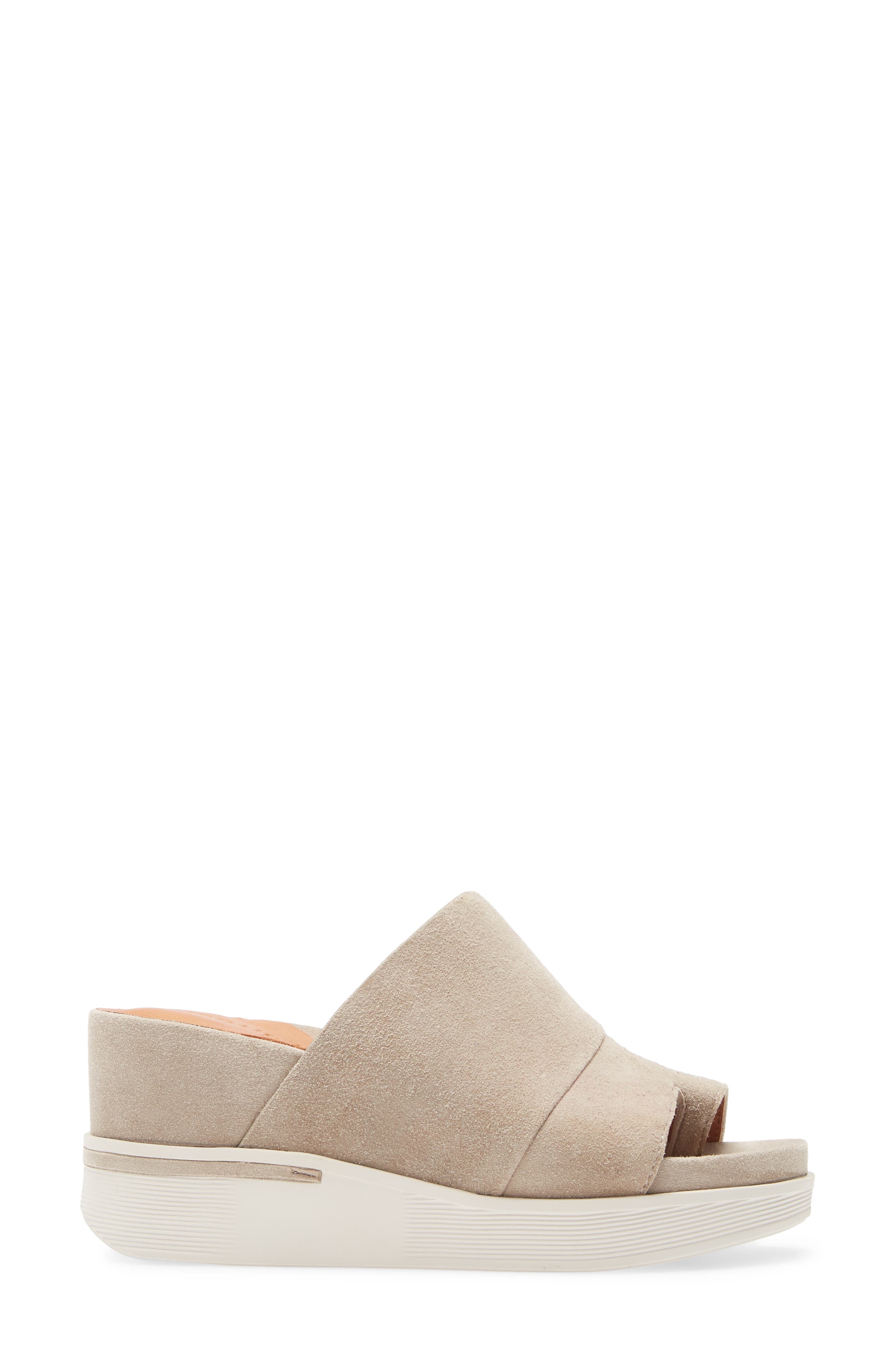 by Kenneth Cole Gisele Platform Wedge Slide Sandal, Alternate, color, MUSHROOM SUEDE
