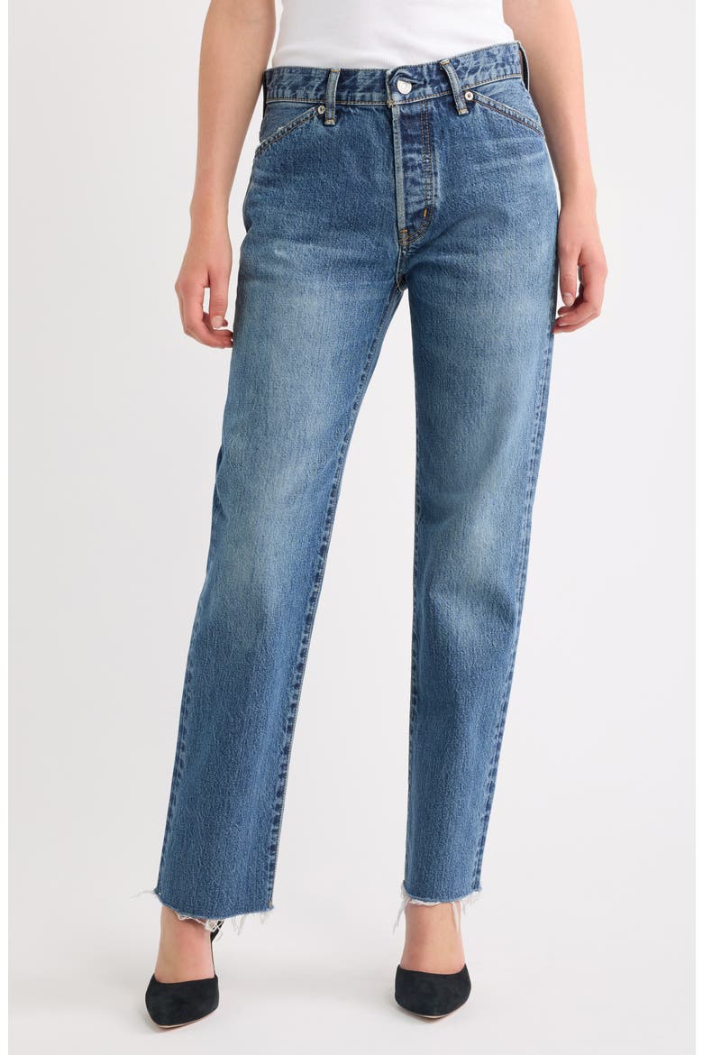 Prescott High Waist Straight Leg Jeans, Main, color, BLUE