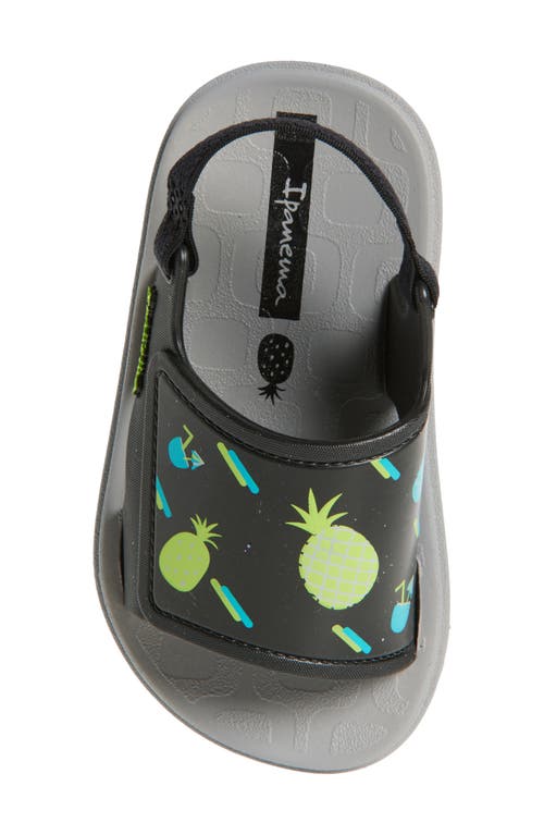 Shop Ipanema Kids' Pineapple Slingback Sandal In Grey/black