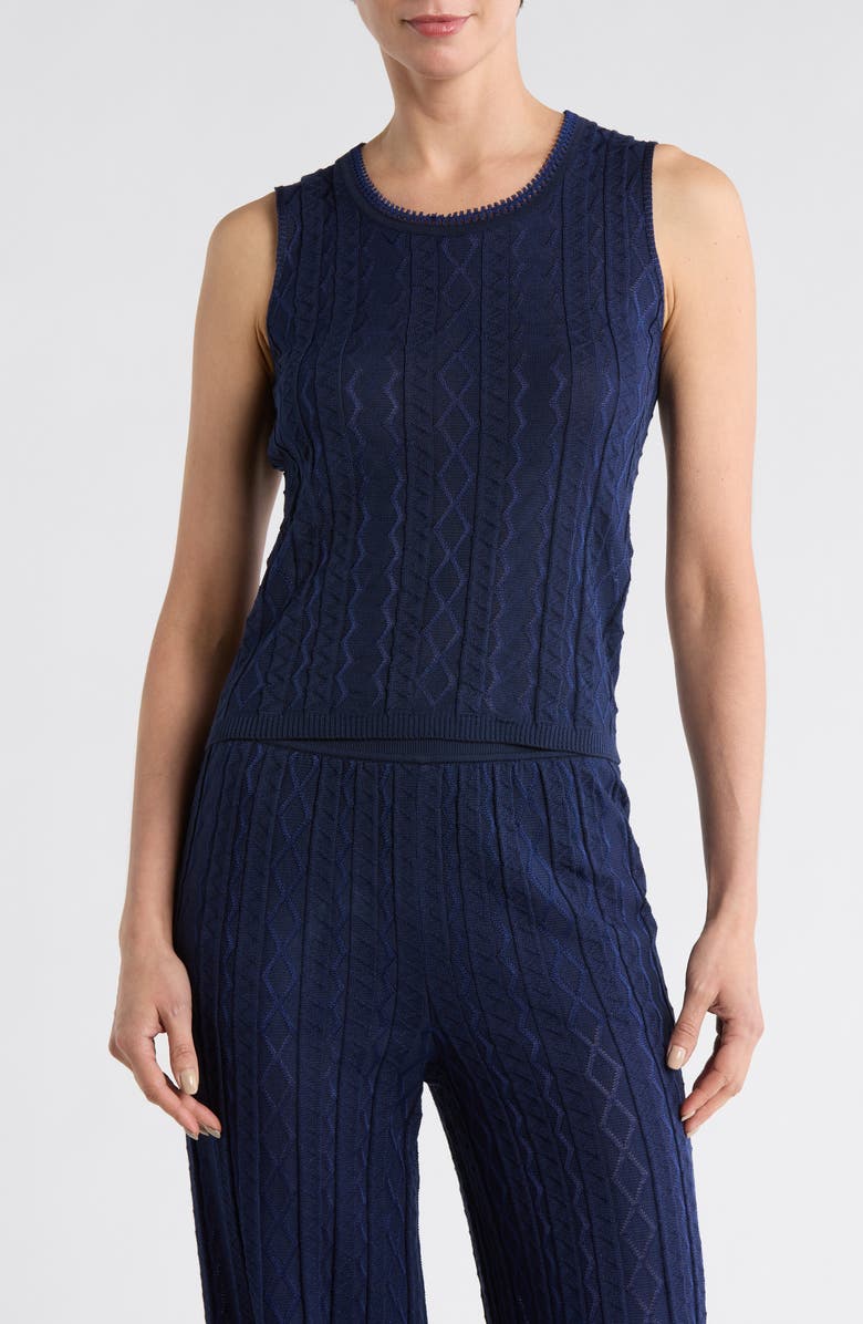 M Missoni Canotta Sleeveless Crop Sweater, Main, color, Navy Tones