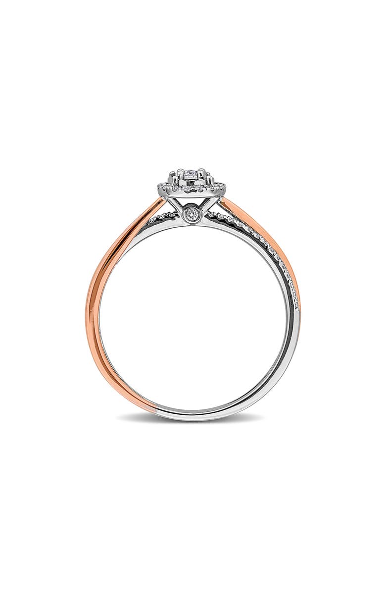 Created Forever Two-Tone Lab Grown Diamond Halo Ring, Alternate, color, White