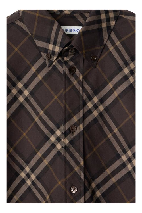 Burberry Relaxed Fit Check Cotton Flannel Shirt In Brown