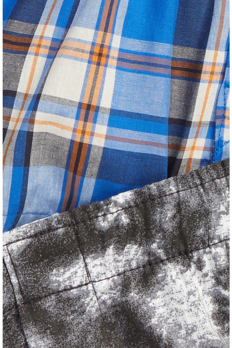Kids' 3-Pack Assorted Woven Boxers, Alternate, color, PLAID- TIE DYE PACK