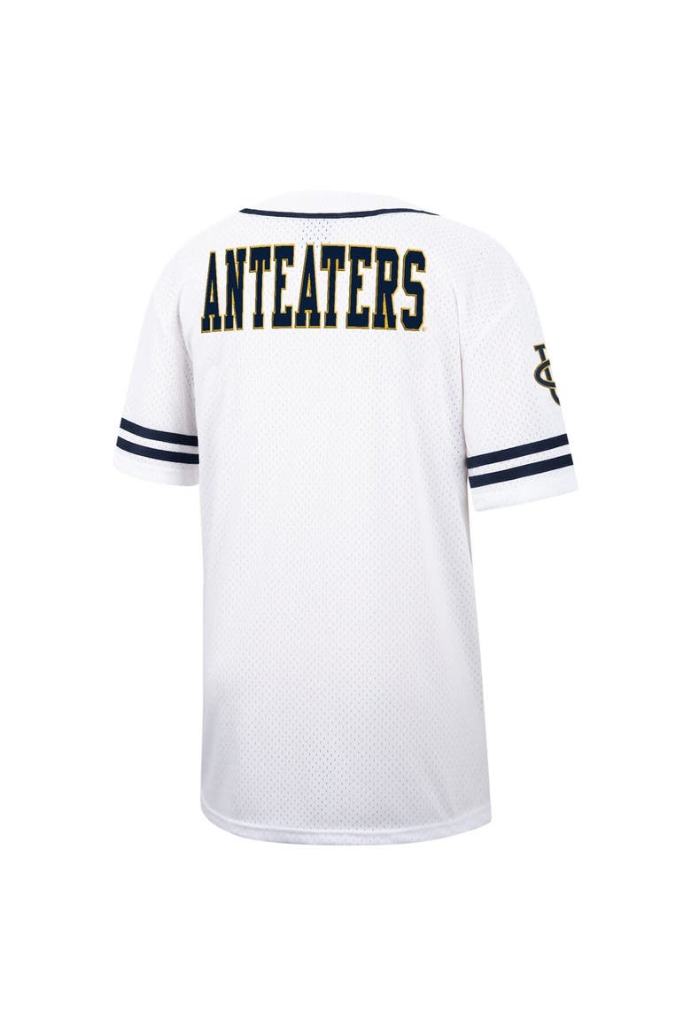 Men's Colosseum White UC Irvine Anteaters Free Spirited Mesh Button-Up Baseball Jersey, Alternate, color, White