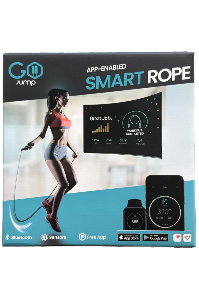 GoJump SmartRope App-Enabled Smart Jump Rope, Main, color, Black