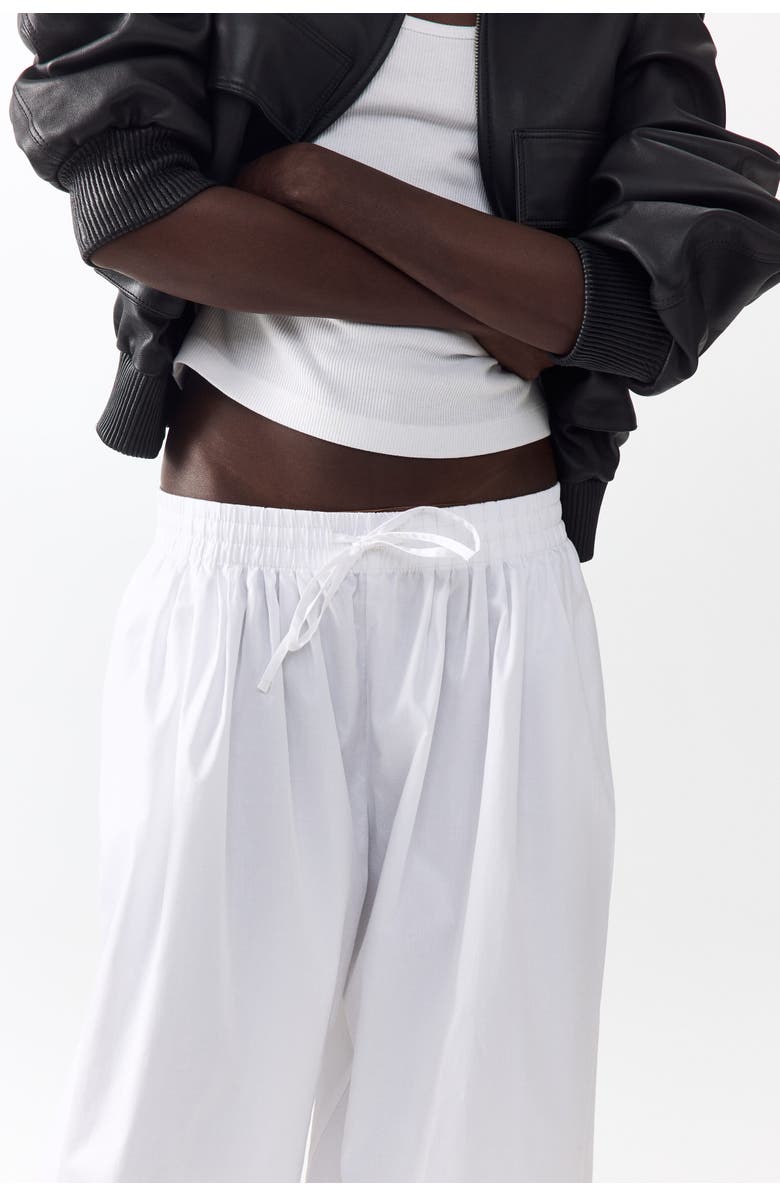 H&M Cotton Balloon Trousers, Alternate, color, White