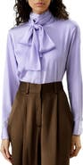 Lilysilk Silk Turtleneck Ribbon Blouse