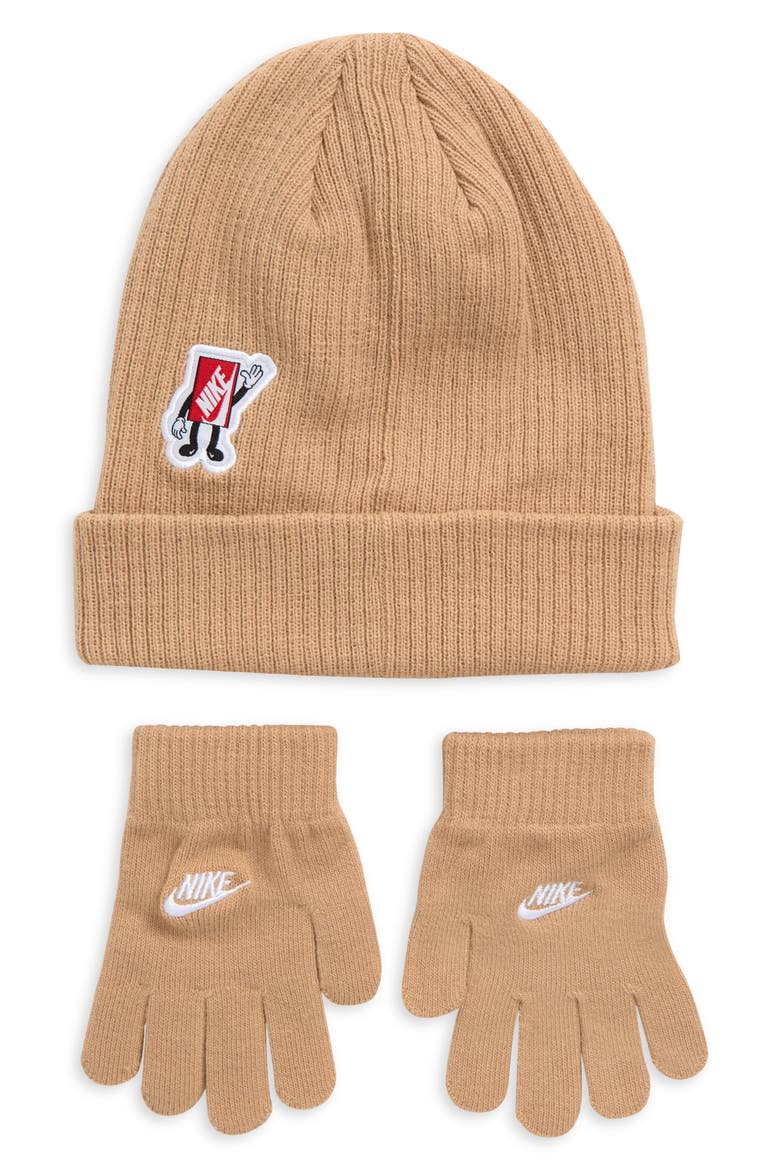 Kids' 2-Piece Beanie and Gloves Set, Alternate, color, HEMP