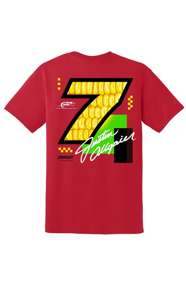 JR MOTORSPORTS OFFICIAL TEAM APPAREL Men's JR Motorsports Official Team Apparel Red Justin Allgaier Brandt Car T-Shirt, Alternate, color, Red