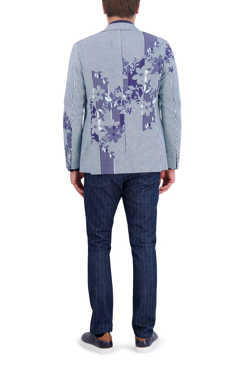 Daylen Floral Stripe Seersucker Sport Coat, Alternate, color, BLUE