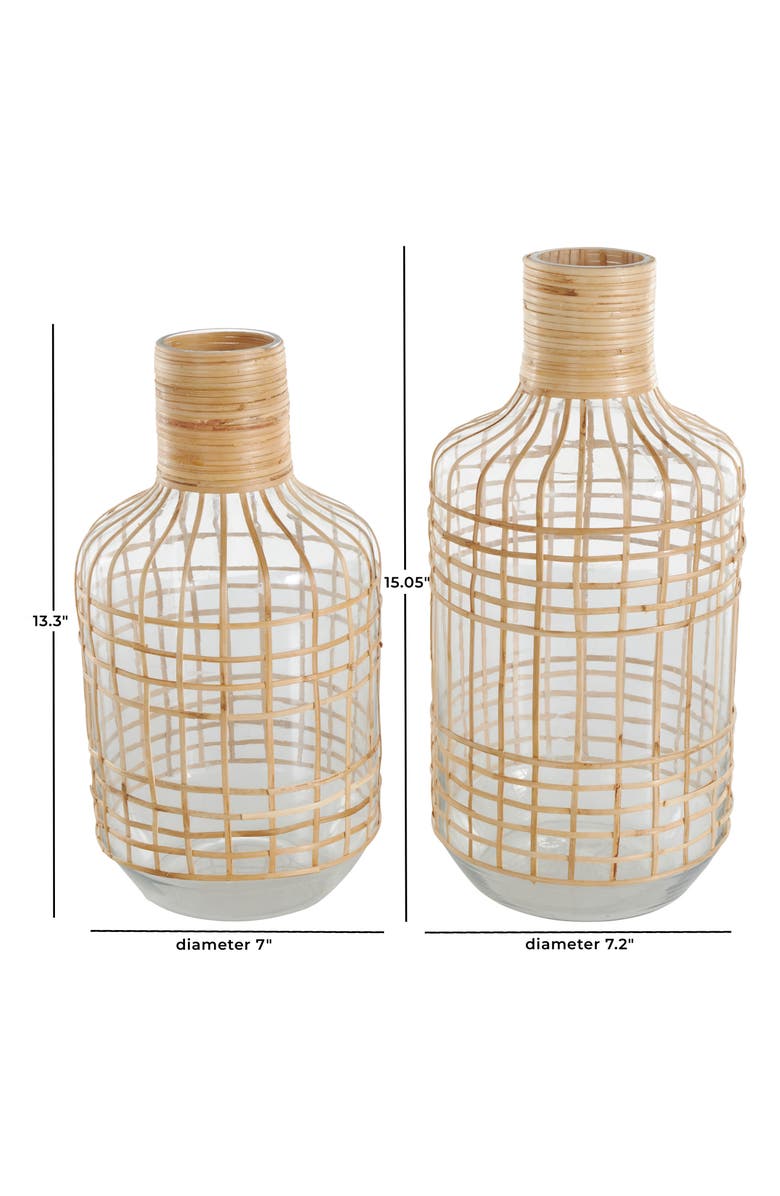 GINGER BIRCH STUDIO Set Of 2 Glass Vases, Alternate, color, Clear