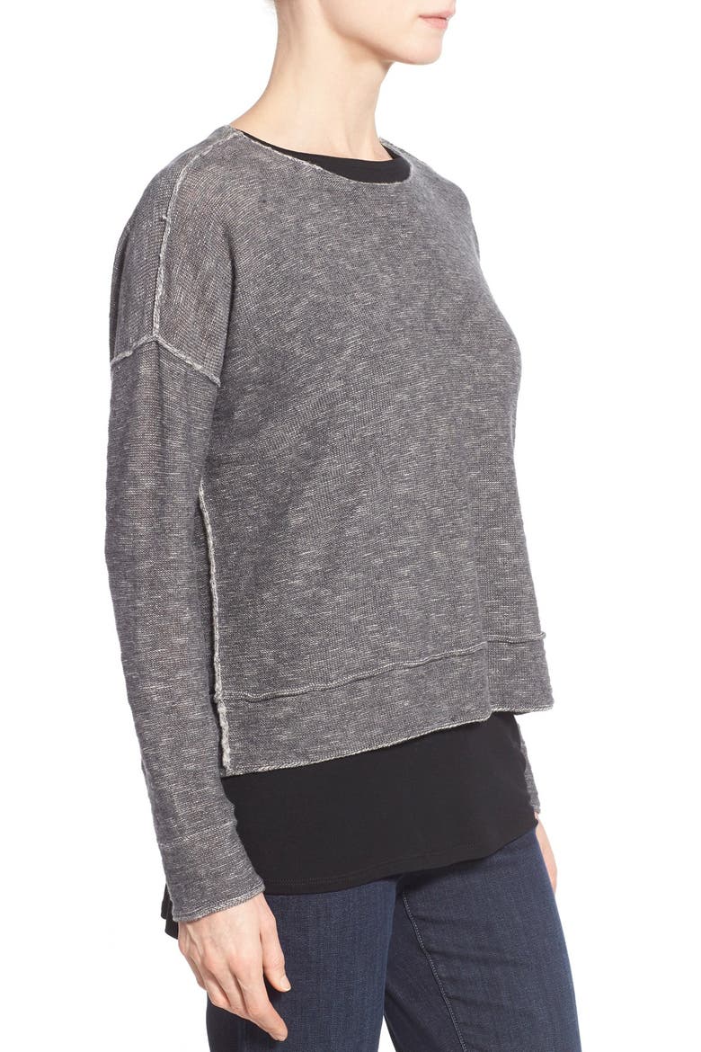 Round Neck Knit Boxy Top, Alternate, color, ASH