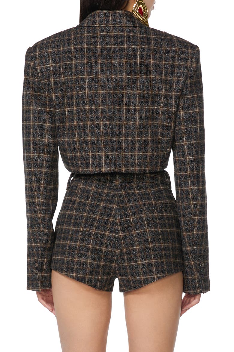Plaid Crop Jacket, Alternate, color, CHARCOAL PLAID