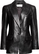 Balmain Sharp Shoulder Leather Jacket