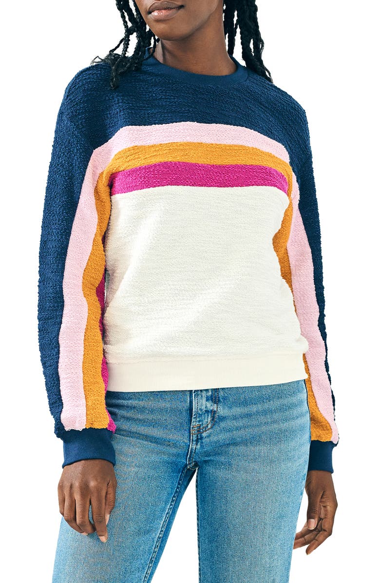 Faherty Vista Stripe Cotton Pullover, Main, color, 