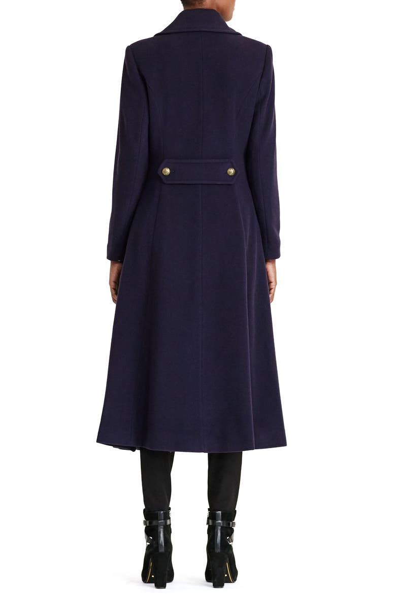 Double Breasted Military Maxi Coat, Alternate, color, NAVY