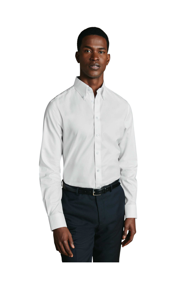Charles Tyrwhitt Non-Iron Twill Button-down Shirt, Alternate, color, White