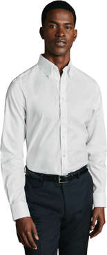 Charles Tyrwhitt Slim Fit Non-Iron Solid Twill Button-Down Dress Shirt
