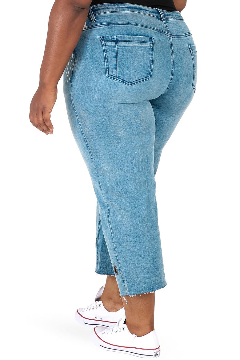 Janice Grommet Straight Leg Jeans, Alternate, color, BLUE
