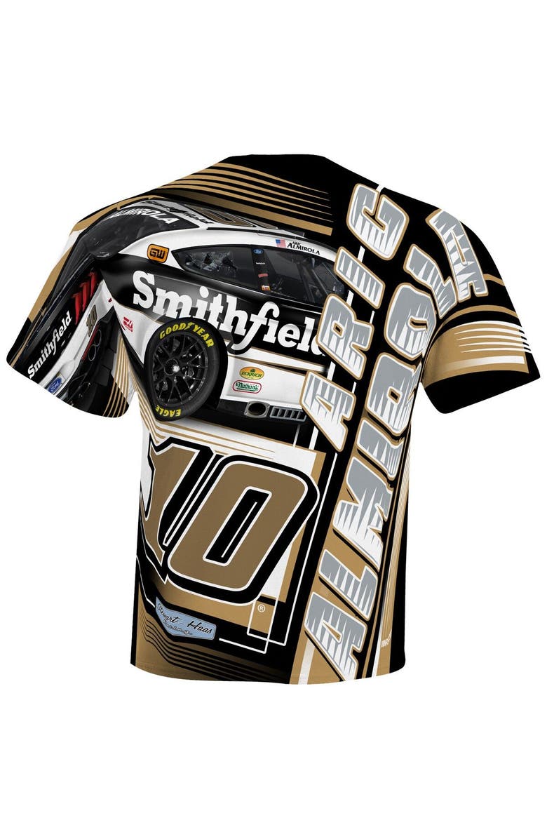 STEWART-HAAS RACING Men's Stewart-Haas Racing Team Collection White Aric Almirola Smithfield Sublimated Dynamic Total Print T-Shirt, Alternate, color, White