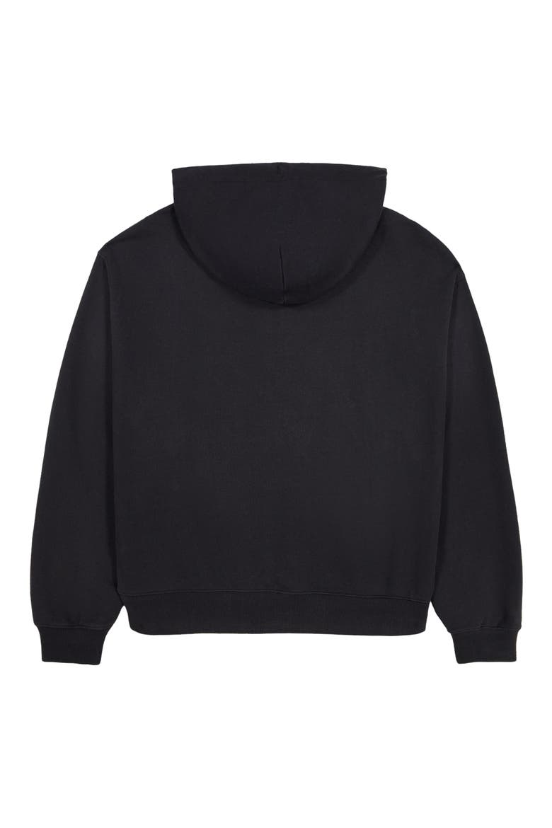 Diag Garment Cotton Washed Hoodie, Alternate, color, BLACK