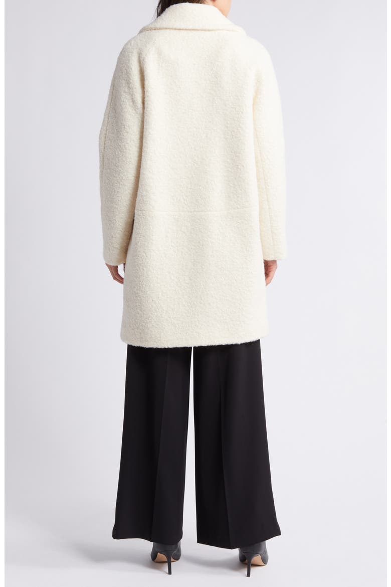 Walker Notch Lapel Longline Bouclé Coat, Alternate, color, CREAM