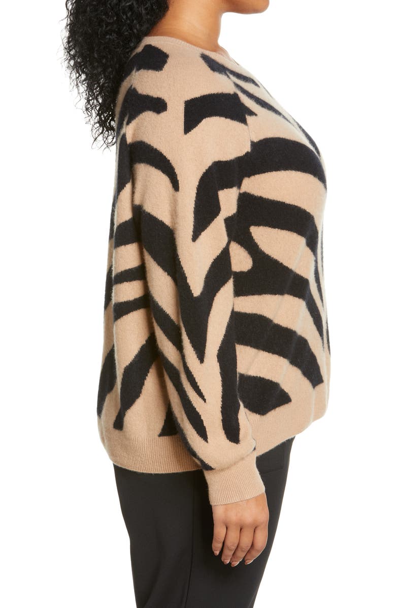 Nordstrom Zebra Pattern Cashmere Sweater, Alternate, color, 