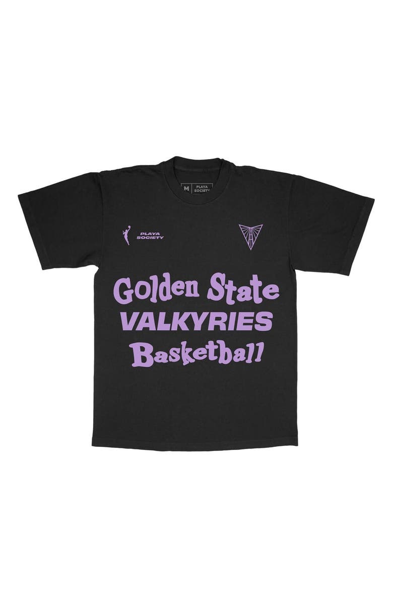 Playa Society Unisex Playa Society Black Golden State Valkyries Wordmark T-Shirt, Alternate, color, 
