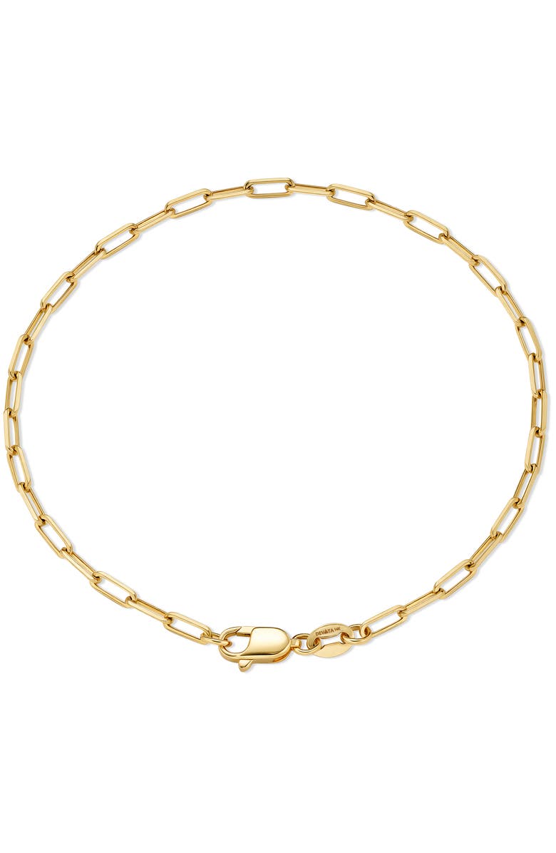 DEVATA Paperclip Chain Bracelet in 14K Gold, 2.2mm, Alternate, color, Yellow Gold