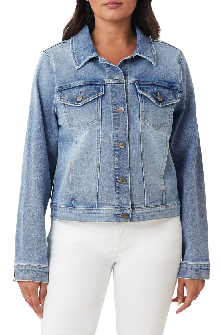 New Forever Crop Denim Jacket, Main, color, MARINA