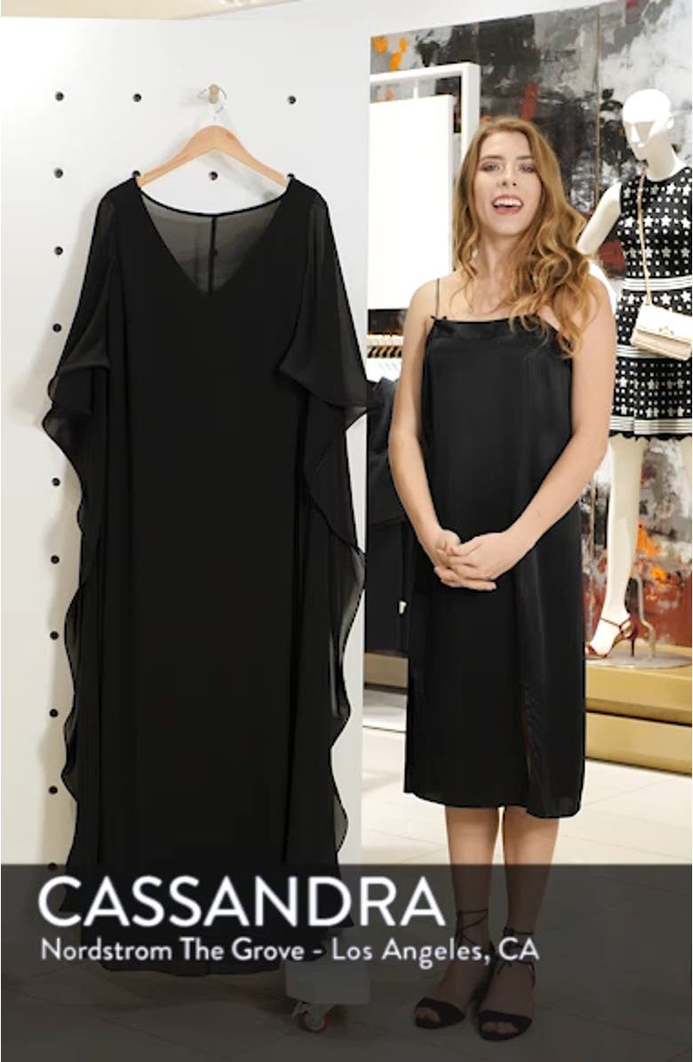 Xscape Cape Overlay Chiffon Gown, sales video thumbnail