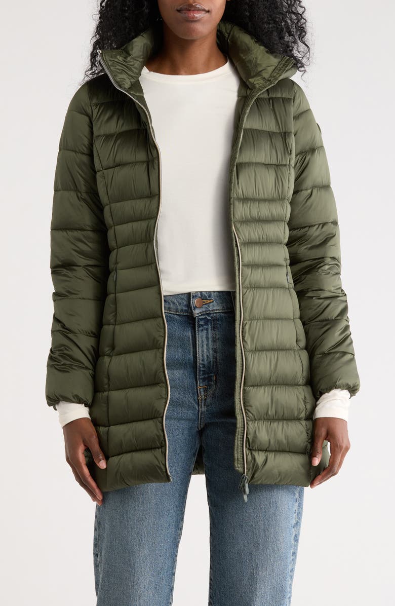 Save The Duck Reese Puffer Coat, Alternate, color, Pine Green