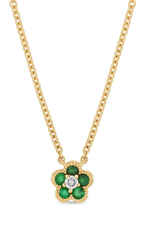 El Mar Gemstone & Diamond Flower Pendant Necklace (Online Trunk Show)